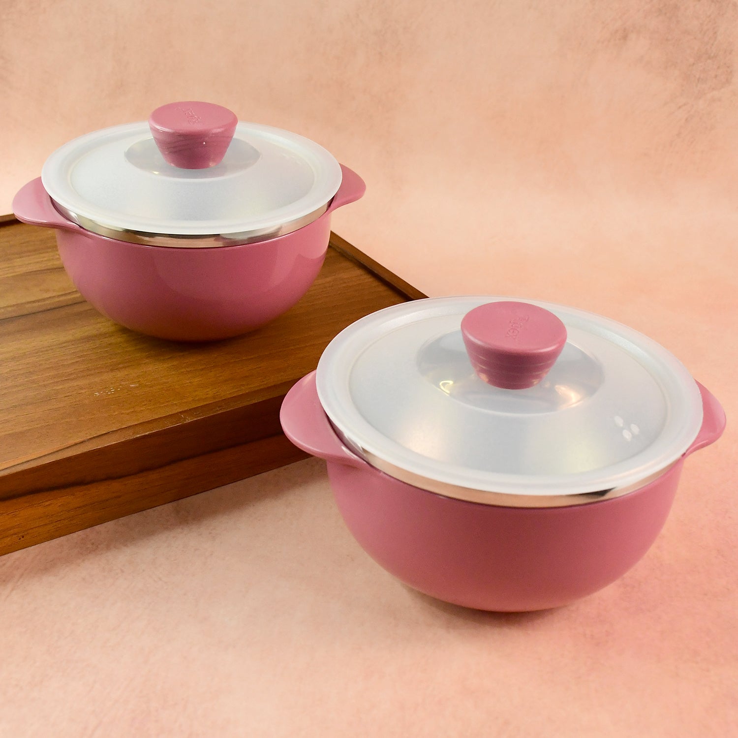 Apex Premium Plastic Serving Bowl Set With Lids (2 Pc) Wukusy