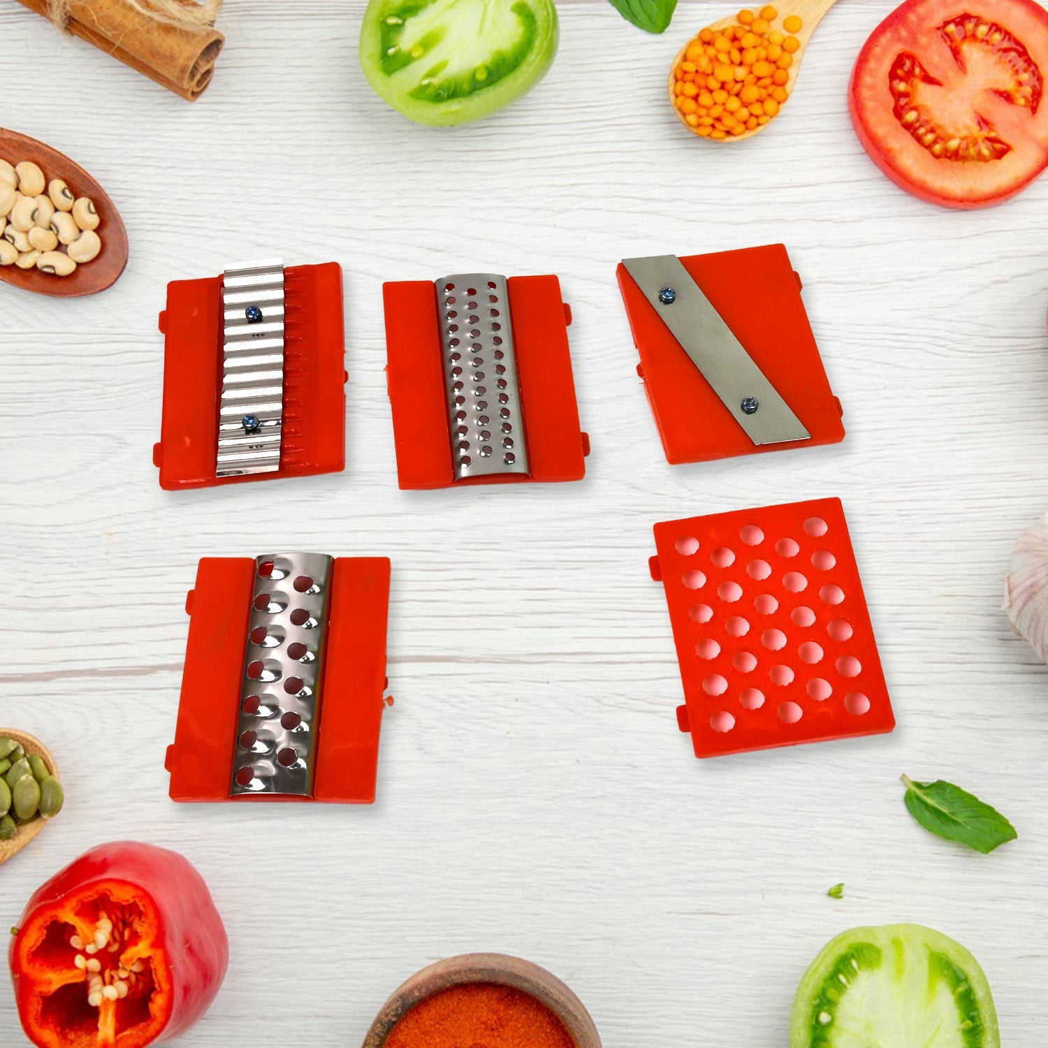 Plastic 6 In 1 Vegetables Slicer Cutter And Fruit Dicer Grater (1 Set) Wukusy