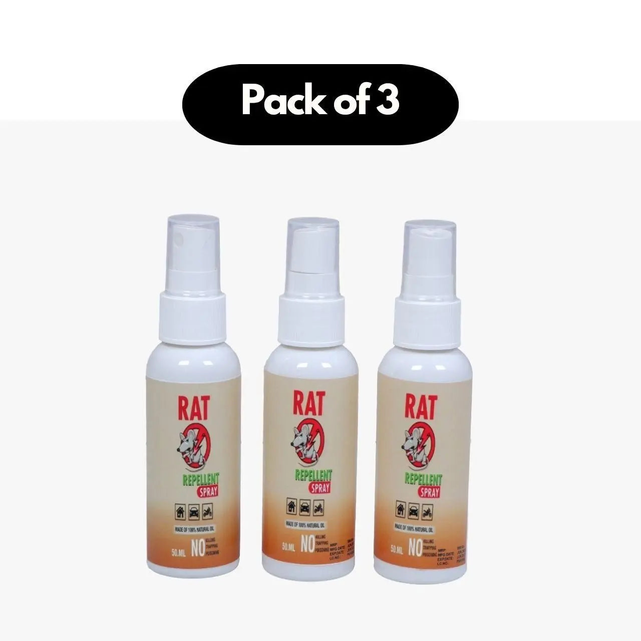 Rat Repellent Spreay 50ML (Pack of 3) Roposo Clout