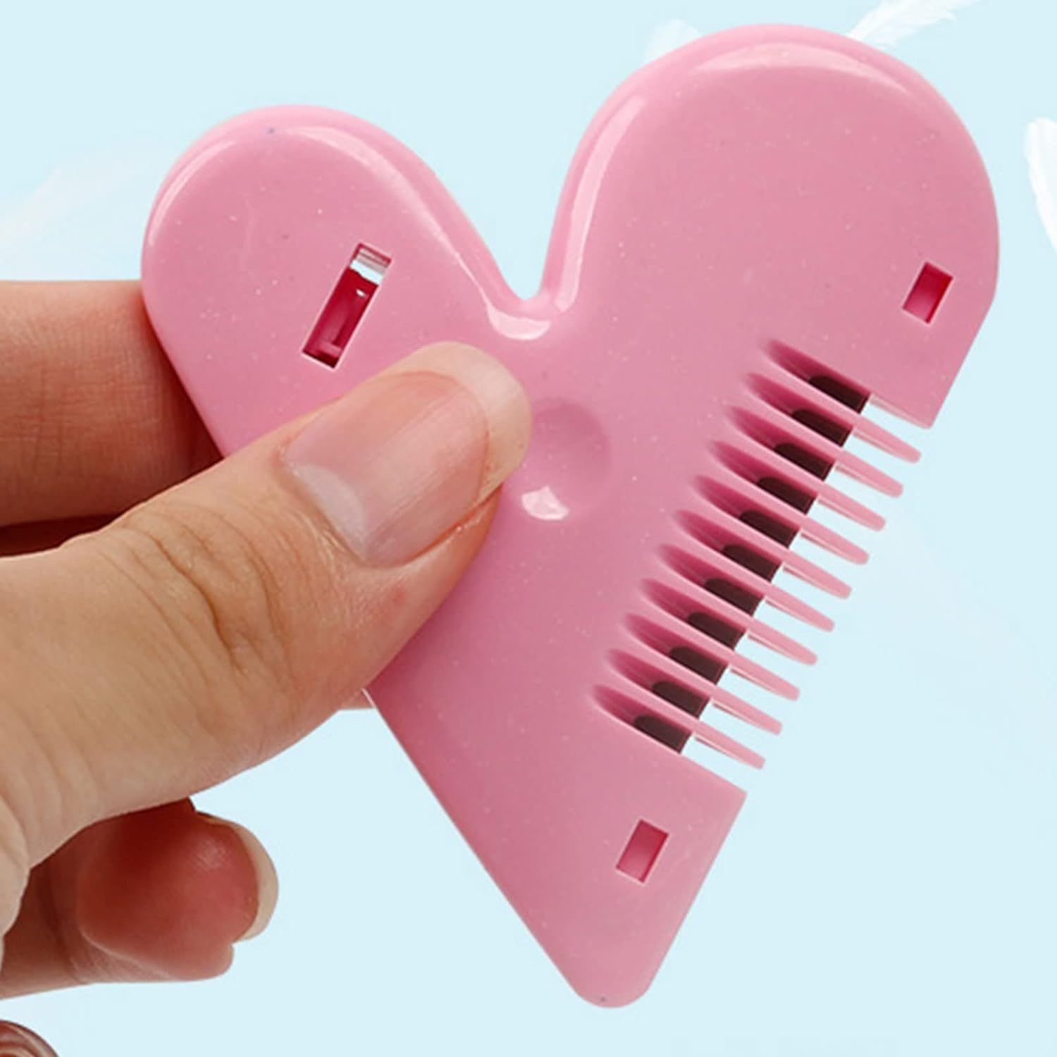 0361 Heart Shape Plastic Hair Cutting Scissors For Baby Girls Lightweight Portable Hair Thinning Doubleedge Stainless Steel Convenient For Hair Cutting For Hair Thinning (1 Pc ) Wukusy