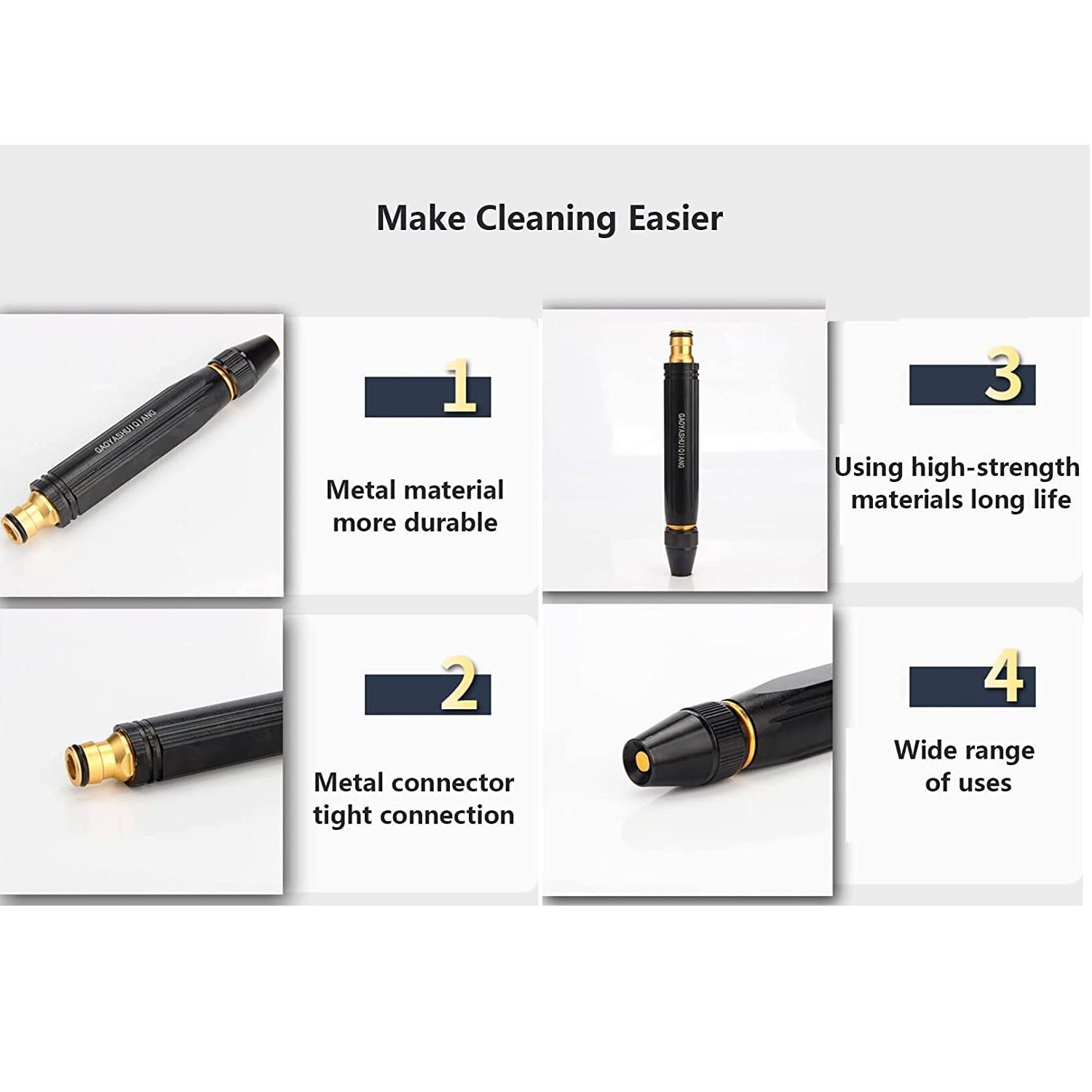 9090  High Pressure Water Gun Nozzle Car Wash Water Gun Nozzle Alloy Garden Nozzle Spray Gun Wukusy