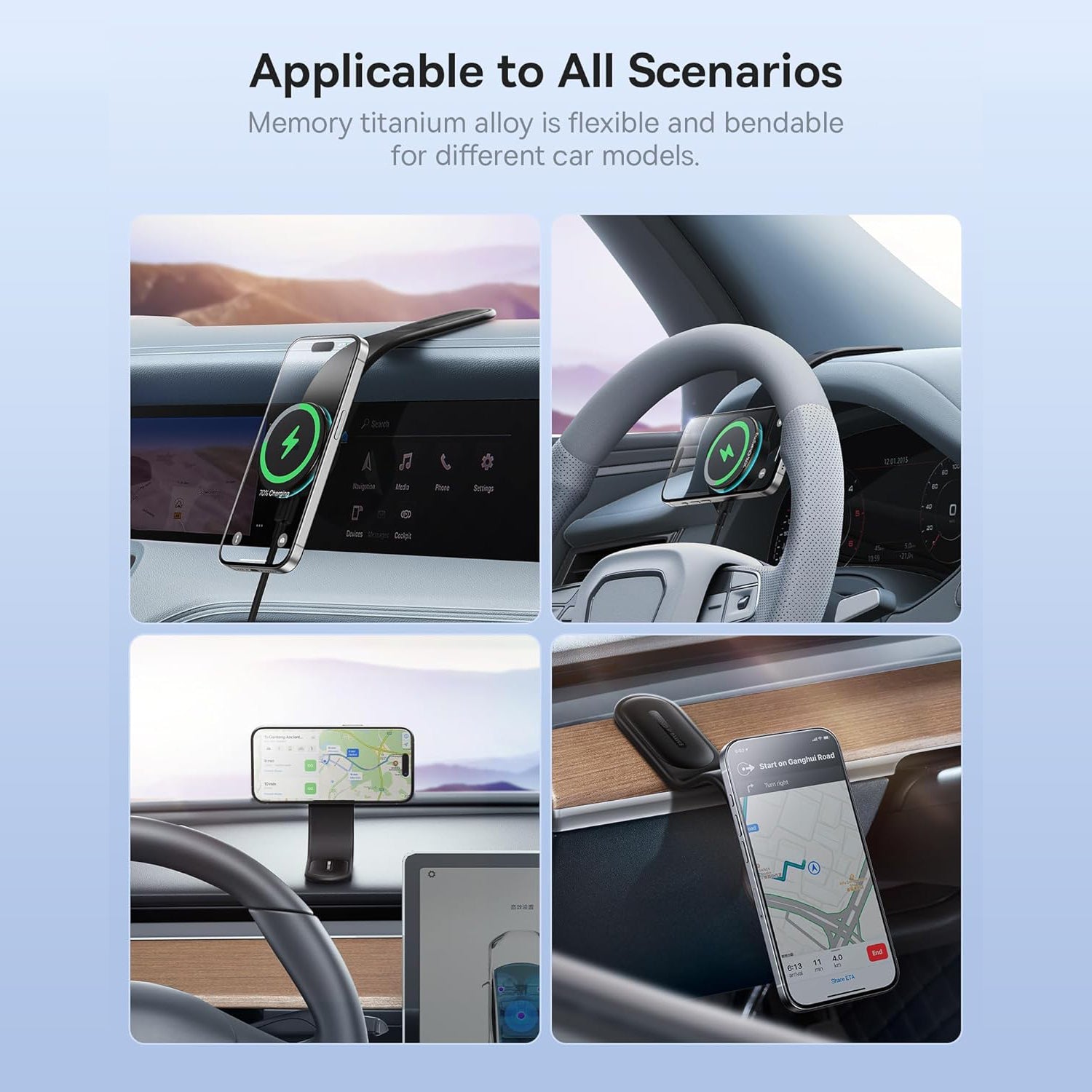 Car Mount Charger 15w Wireless Car Charger Phone Holder (1 Set) Wukusy