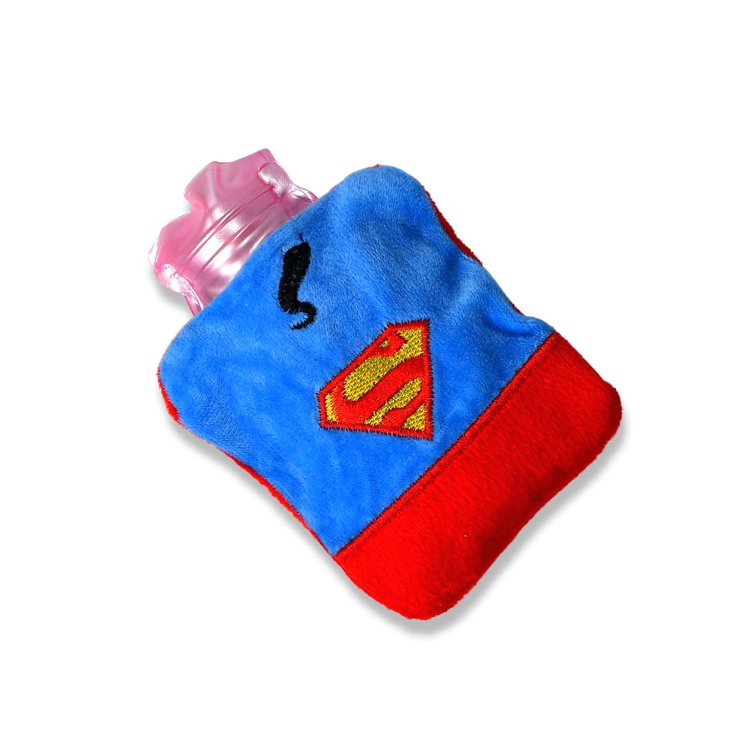 6530 Superman Print Small Hot Water Bag With Cover For Pain Relief Neck Shoulder Pain And Hand Feet Warmer Menstrual Cramps. Wukusy