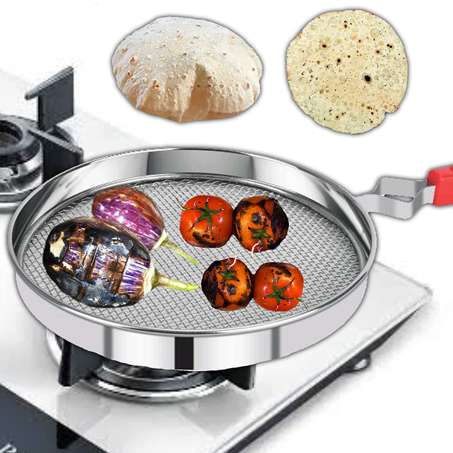 7119 Steel Roaster Grill Jali For Papad Tandoor  Chapati Roast Use ( 1 Pc ) Wukusy
