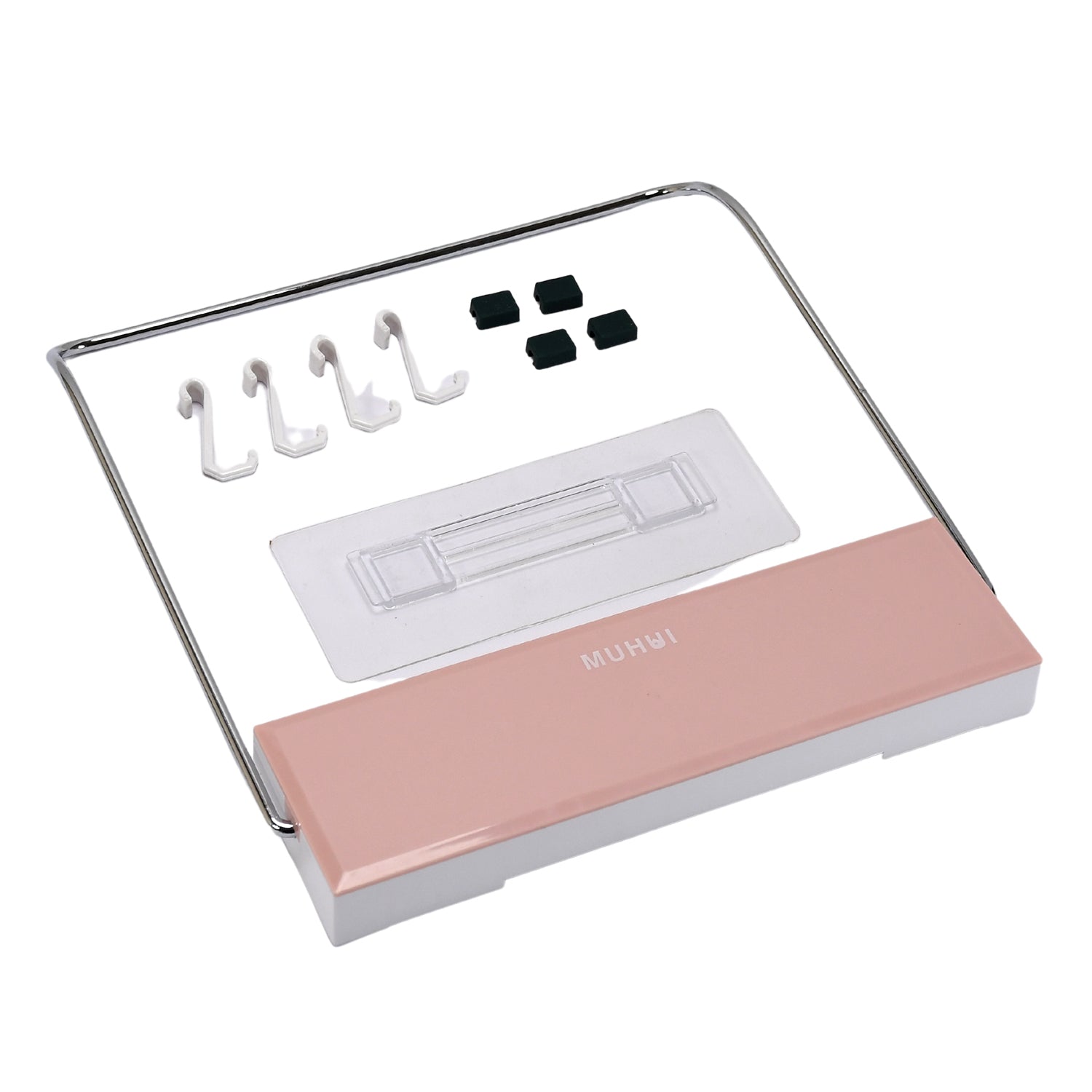 7660 Wall Mounted Foldable Wash Basin Storage Rack Shelf Holder Self Adhesive With Sticker Wukusy