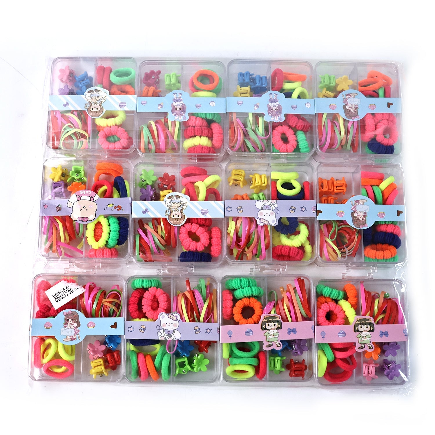 Kids Hair Bands Rubber Bands  Cute Hair Clips In Storage Box (Mix Design  1 Set) Wukusy