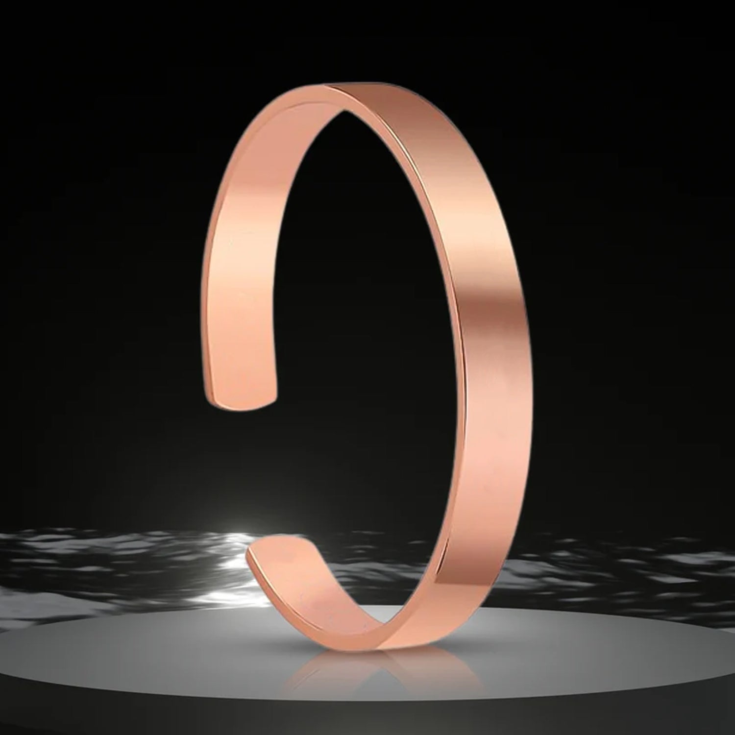 Elegant Rose Gold-plated Open Cuff Bracelet Kada (1 Pc) Wukusy