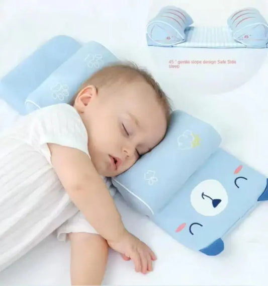 HOme Decor™ Ergonomic Baby Head Pillow  Prevents Flat Head | Natural Millet Filling | Breathable, Washable | Ages 0–12 Months  - baby head pillow