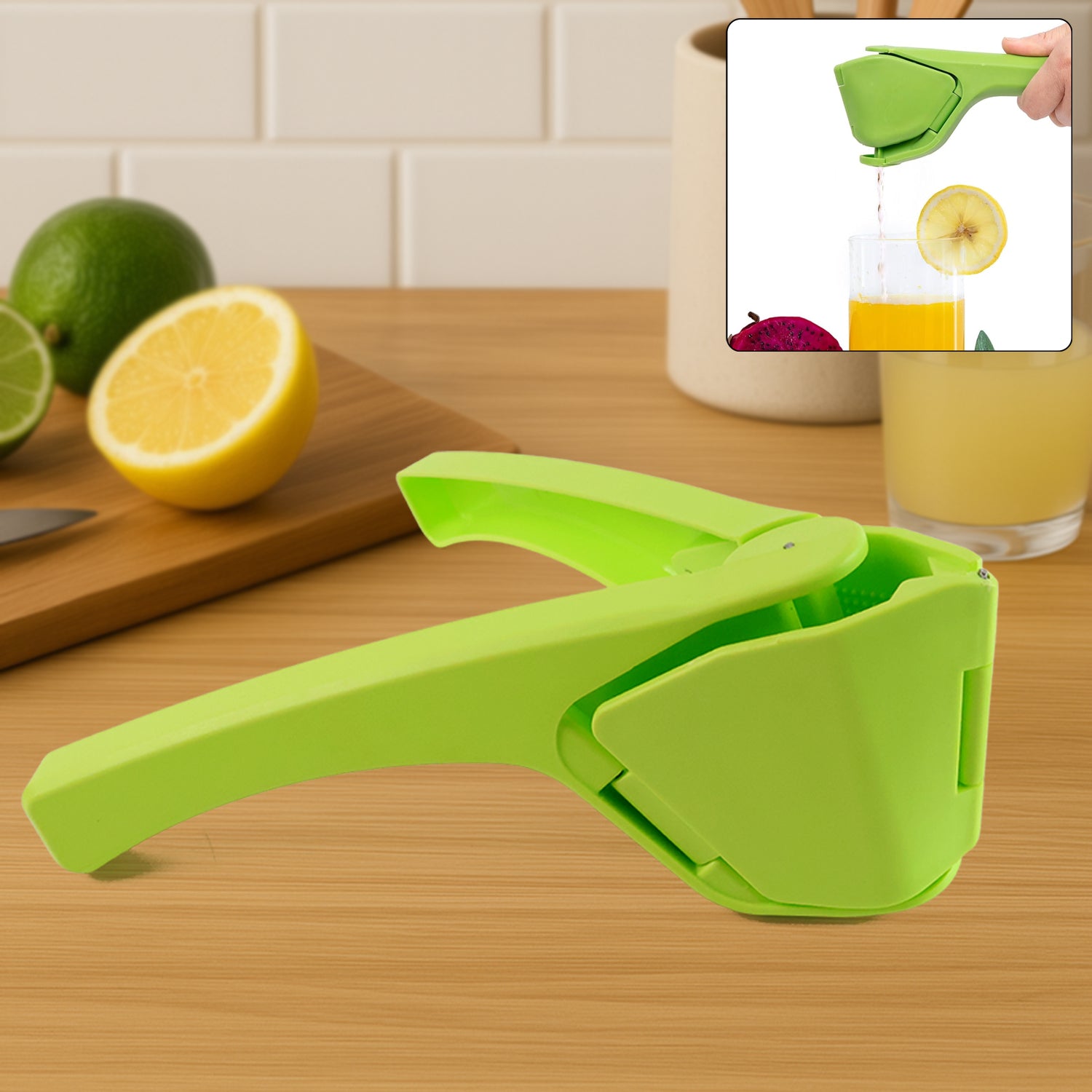 Liger Plastic Manual Handheld Lemon  Orange Squeezer Juice (1 Pc) Wukusy