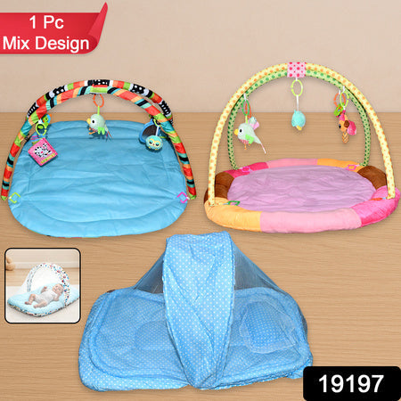 Multipurpose Baby Play Gym And Sleeping Mat (Mix Design  1 Pc) Wukusy