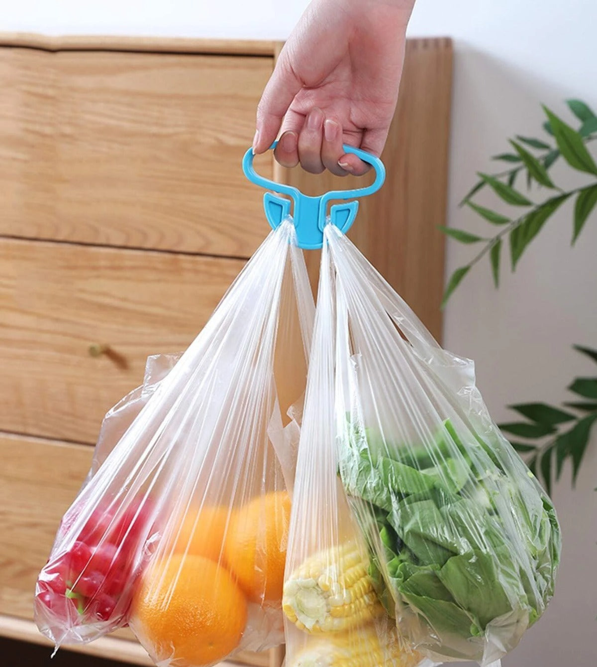 9331 Portable Shopping Bag Handle Holder Household Plastic Bag Hook Kitchen Supplies Carrier Holds Plastic Reusable Grocery Bags Holder Portable Bag Carrier Multifunctional (2pc) Wukusy