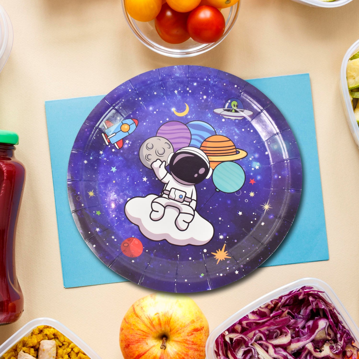 Round Plates Disposable Paper Plates  Happy Birthday Gift (10 Pcs Set  Mix Design) Wukusy