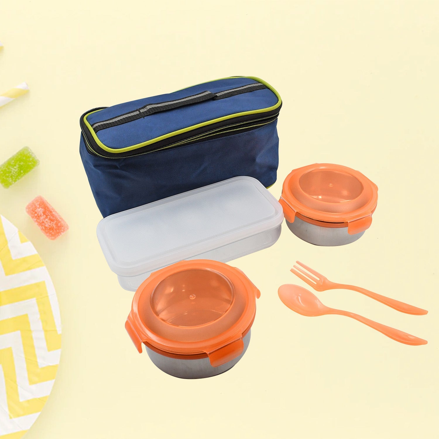 Airtight  Leak Proof Stainless Steel Container Multi Compartment Lunch Box Carry To All Type Lunch In Lunch Box  Premium Quality Lunch Box Ideal For Office  School Kids  Travelling Ideal (3 Different Lunch Box) Wukusy