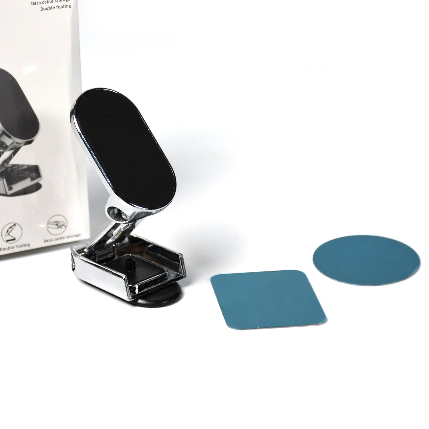 6102 360 Degree Rotating Magnetic Car Phone Holder  Metal Folding Car Phone Holder  New Alloy Folding Magnetic Car Phone Holder (Pack Of 1) Wukusy