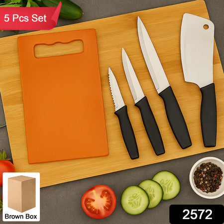 Chopping Board With Knife Set (Pack Of 5) Wukusy