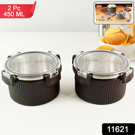 Apex Rustic Jar Set  2 Pcs 450ml Each Approx Wukusy