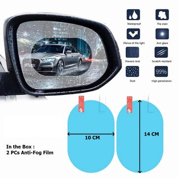 7552 Anti Fog Anti Scratch Interior Rearview Car Mirror Film Waterproof Hd Clear Protective Sticker Film For Safe Driving Car Mirrors Side Windows Wukusy