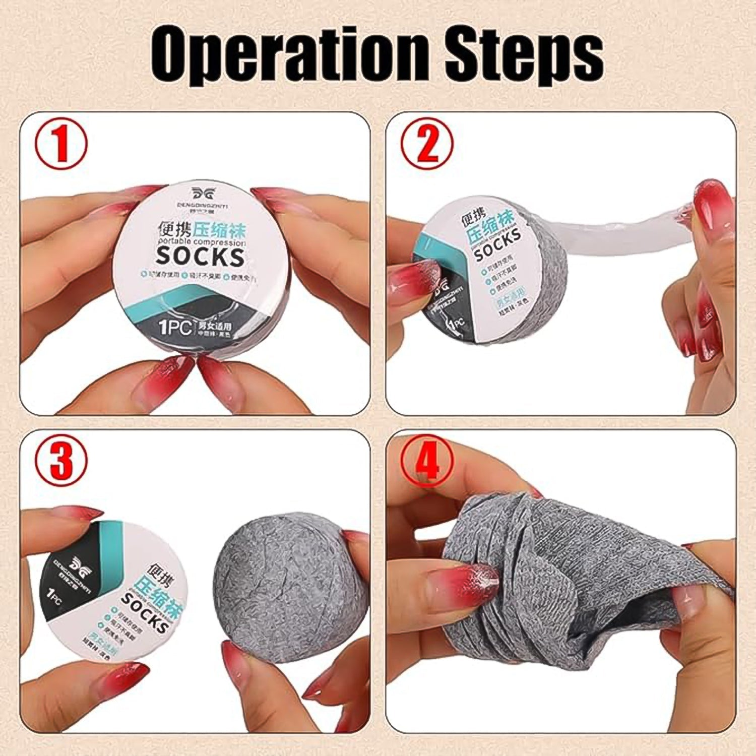 Portable Disposable Socks Outdoor Compression Travel Sock (1 Pair) Wukusy