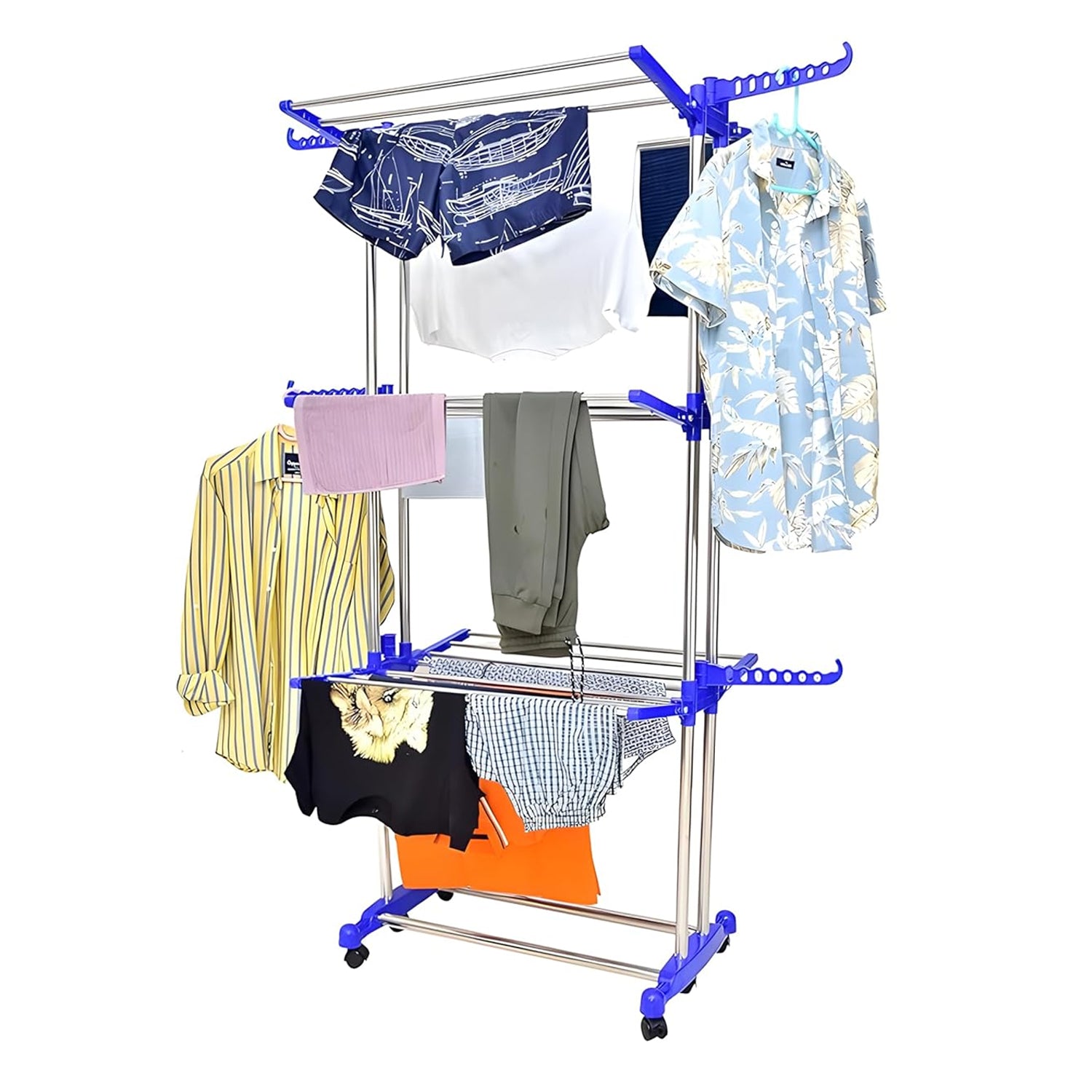 Foldable Stainless Steel Clothes Drying Stand Rack Wukusy