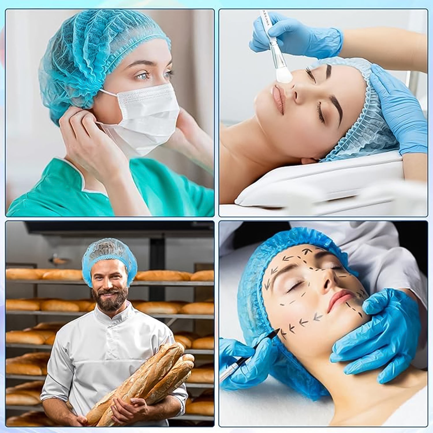 Shower Cap Waterproof Disposable Shower Cap 100 Pieces Wukusy