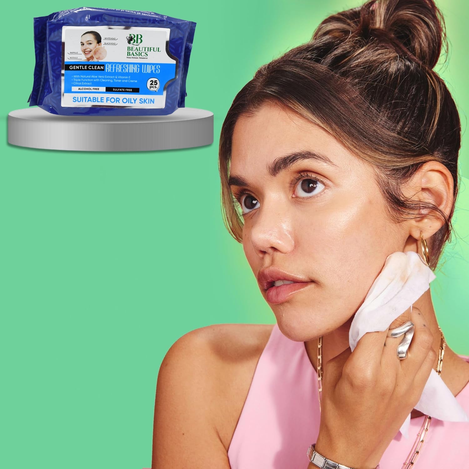 Refreshing Wet Wipes For Face  Facial Cleansing  Refreshing  Skin Hydration Soothing For Skin  Ph Balance  Alcohol Free  Nourishing With Fruit Extract  25 Wipes Wukusy