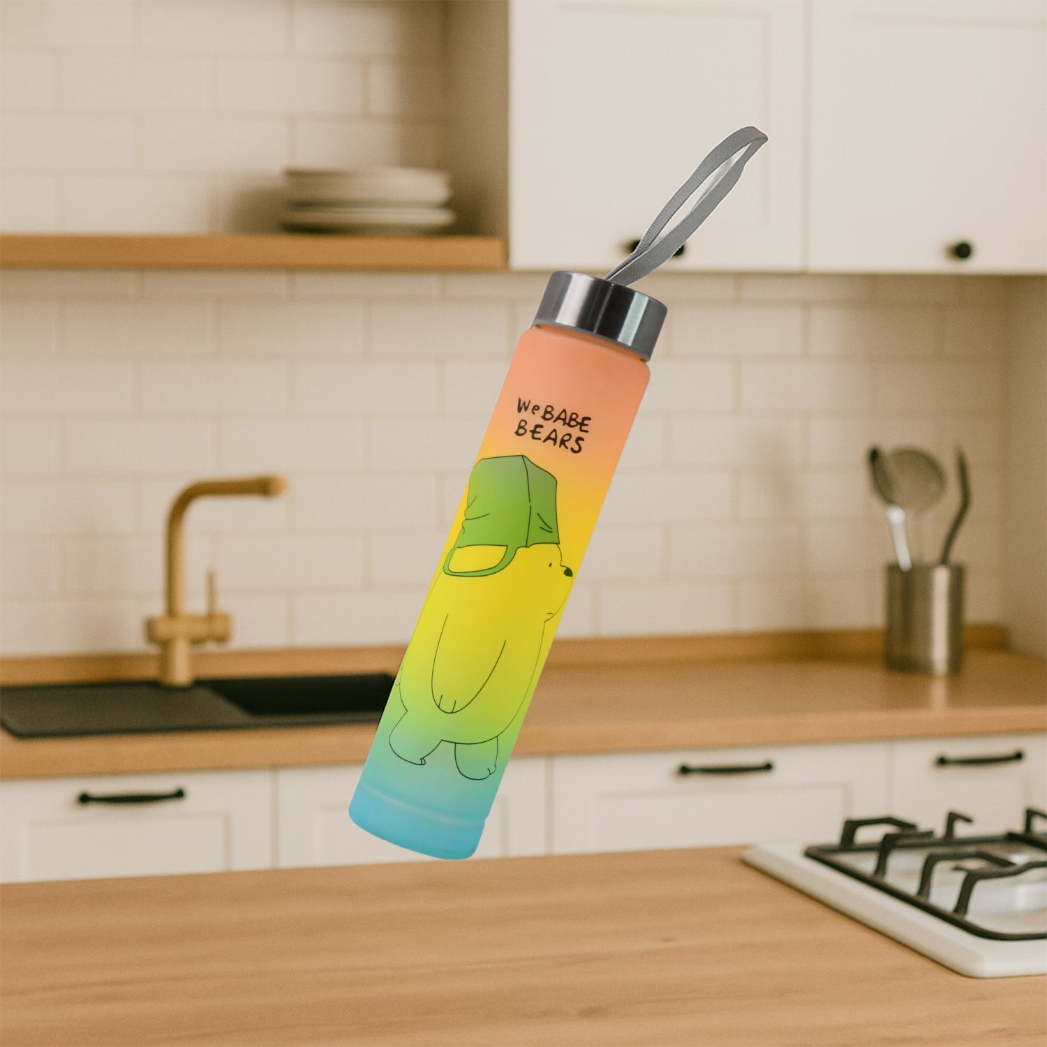 300 Ml Cute Cartoon Printed Plastic Water Bottle Wukusy