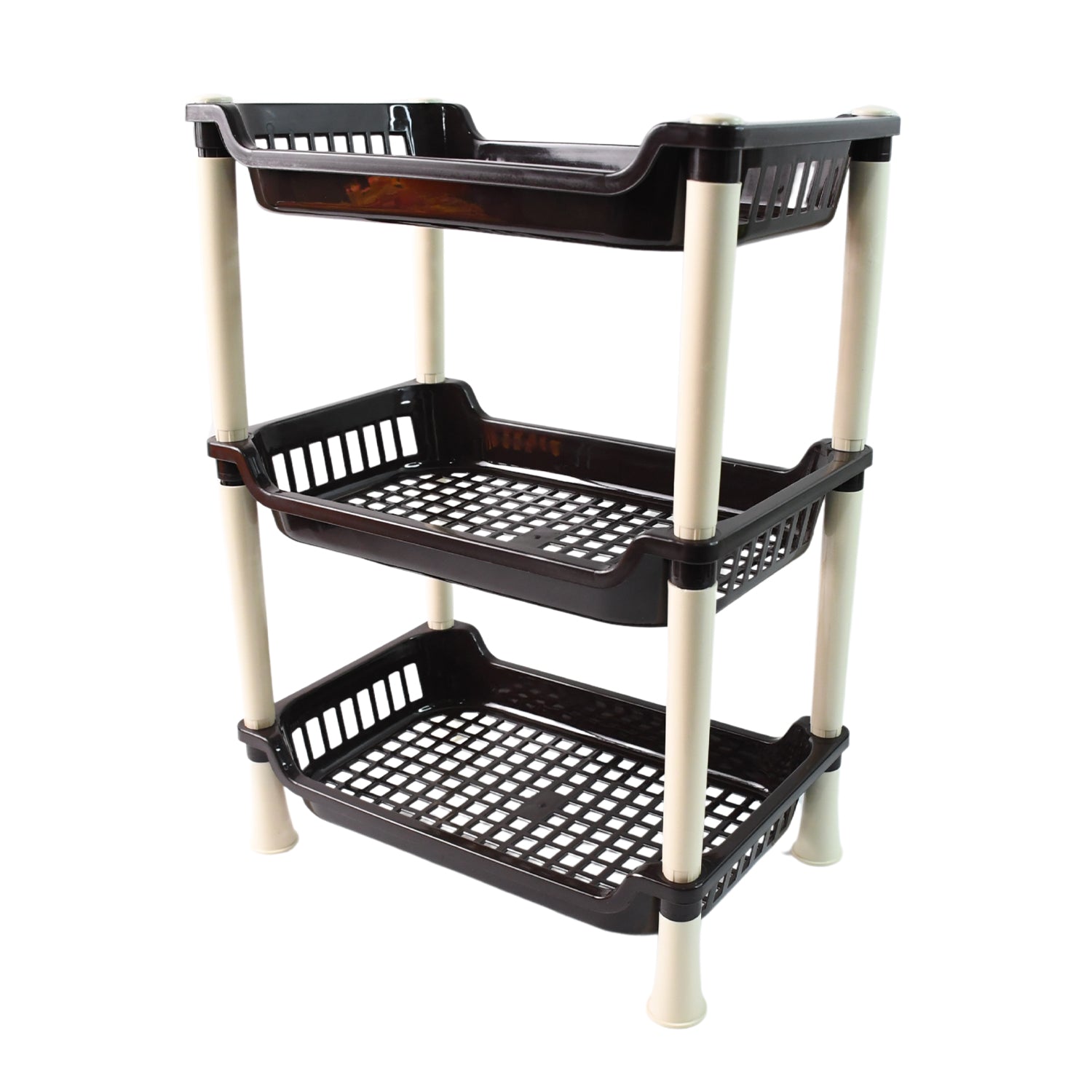 Apex Small Multiuse Plastic Storage Rack Organizer 3-tier Wukusy