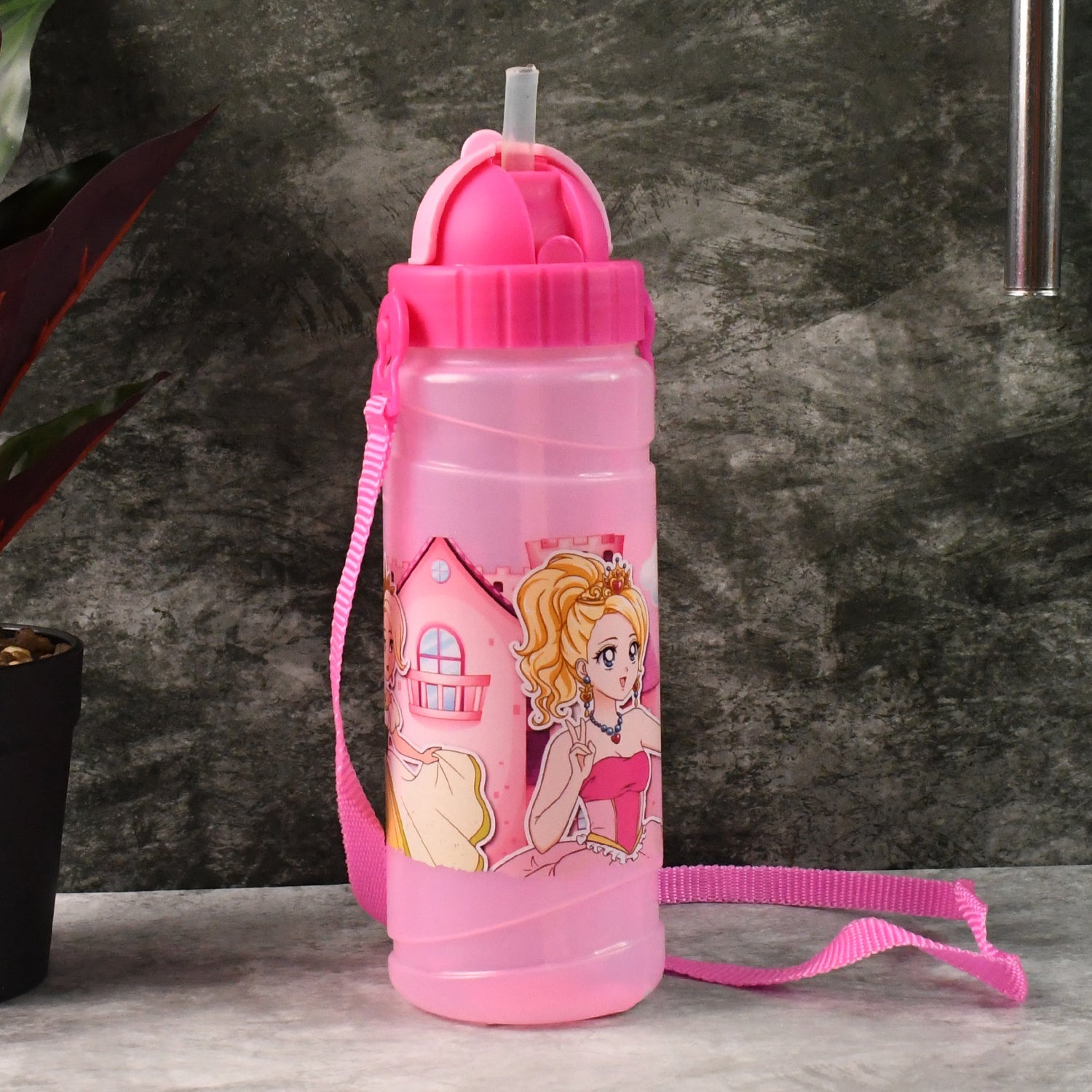 Cartoon Printed Water Bottle 550ml (1 Pc) Wukusy