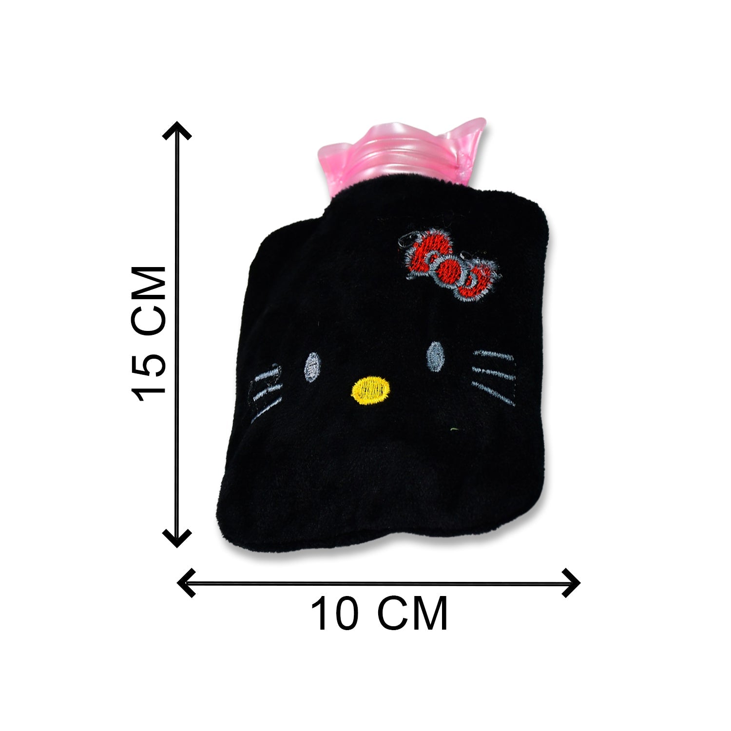 6513 Black Hello Kitty Small Hot Water Bag With Cover For Pain Relief Neck Shoulder Pain And Hand Feet Warmer Menstrual Cramps. Wukusy
