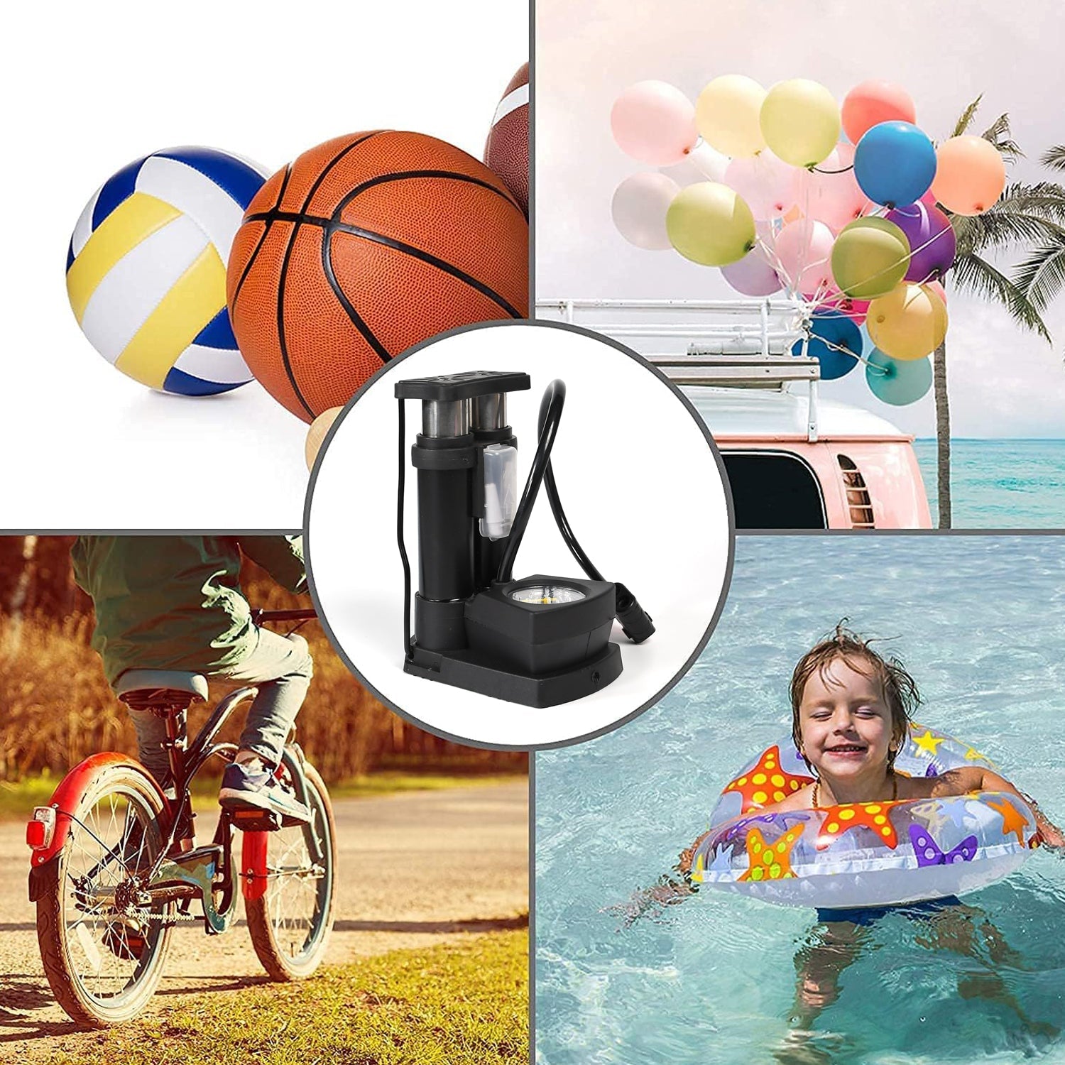 0533 Portable Mini Bike Pumpcycle Pump Foot Activated With Gauge Floor Bicycle Pump  Cycle Pump Wukusy