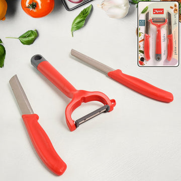 Apex 3-piece Stainless Steel Kitchen Knife And Peeler Set Wukusy