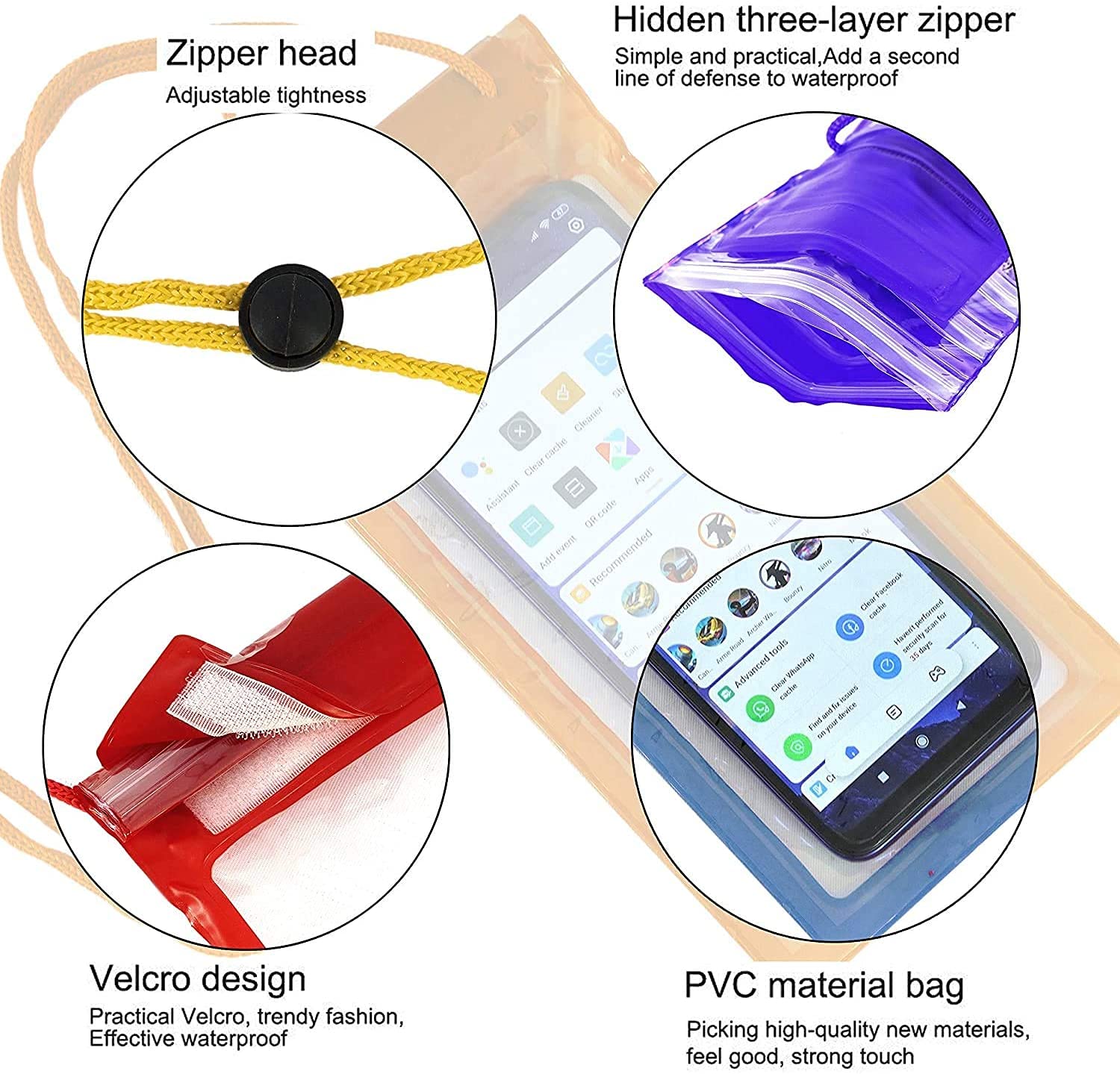 0601 Waterproof Mobile Pouch (6.2 Inch  Random Colour) Wukusy