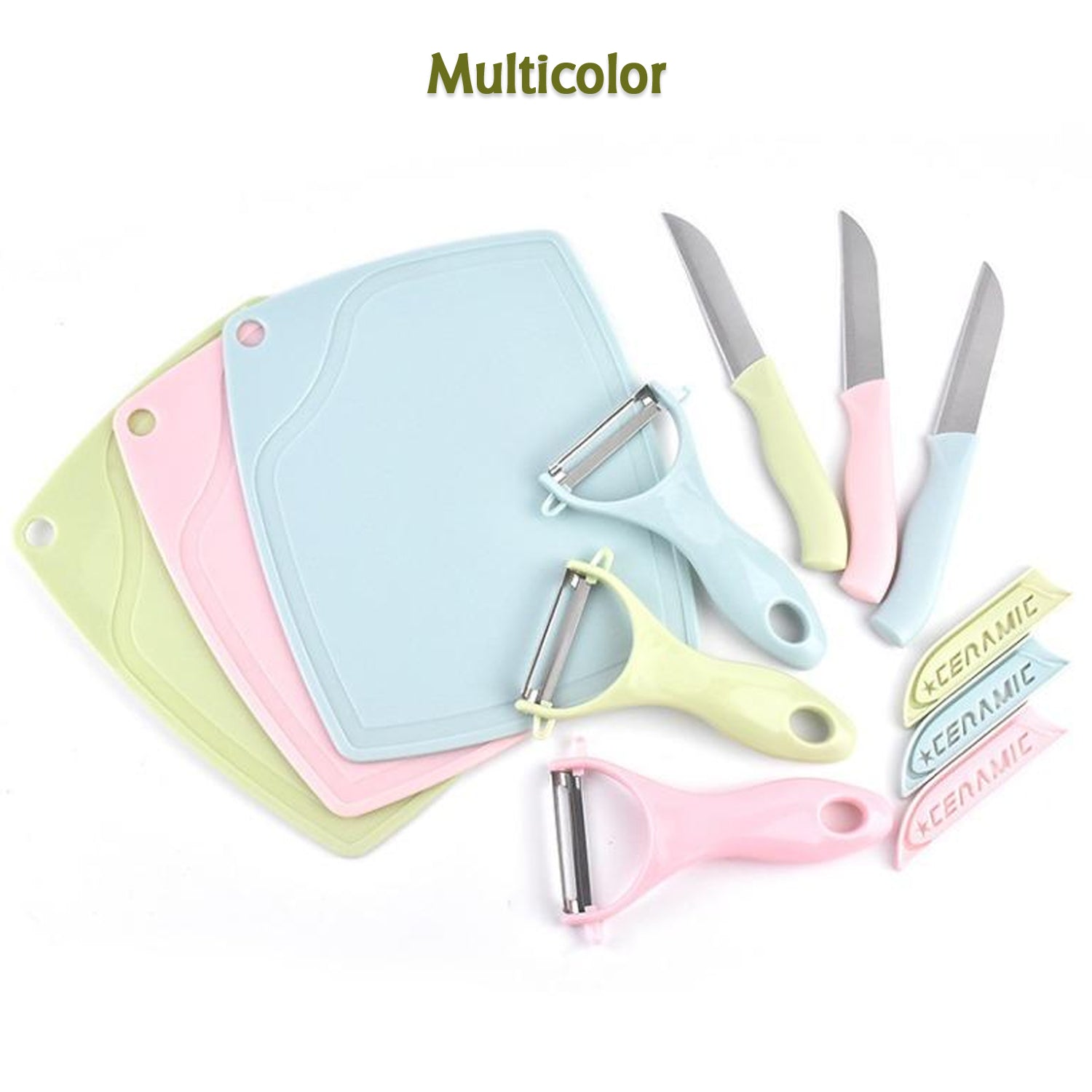5207 Plastic Kitchen Peeler - Green  Classic Stainless Steel 3-piece Knife Set Combo Wukusy