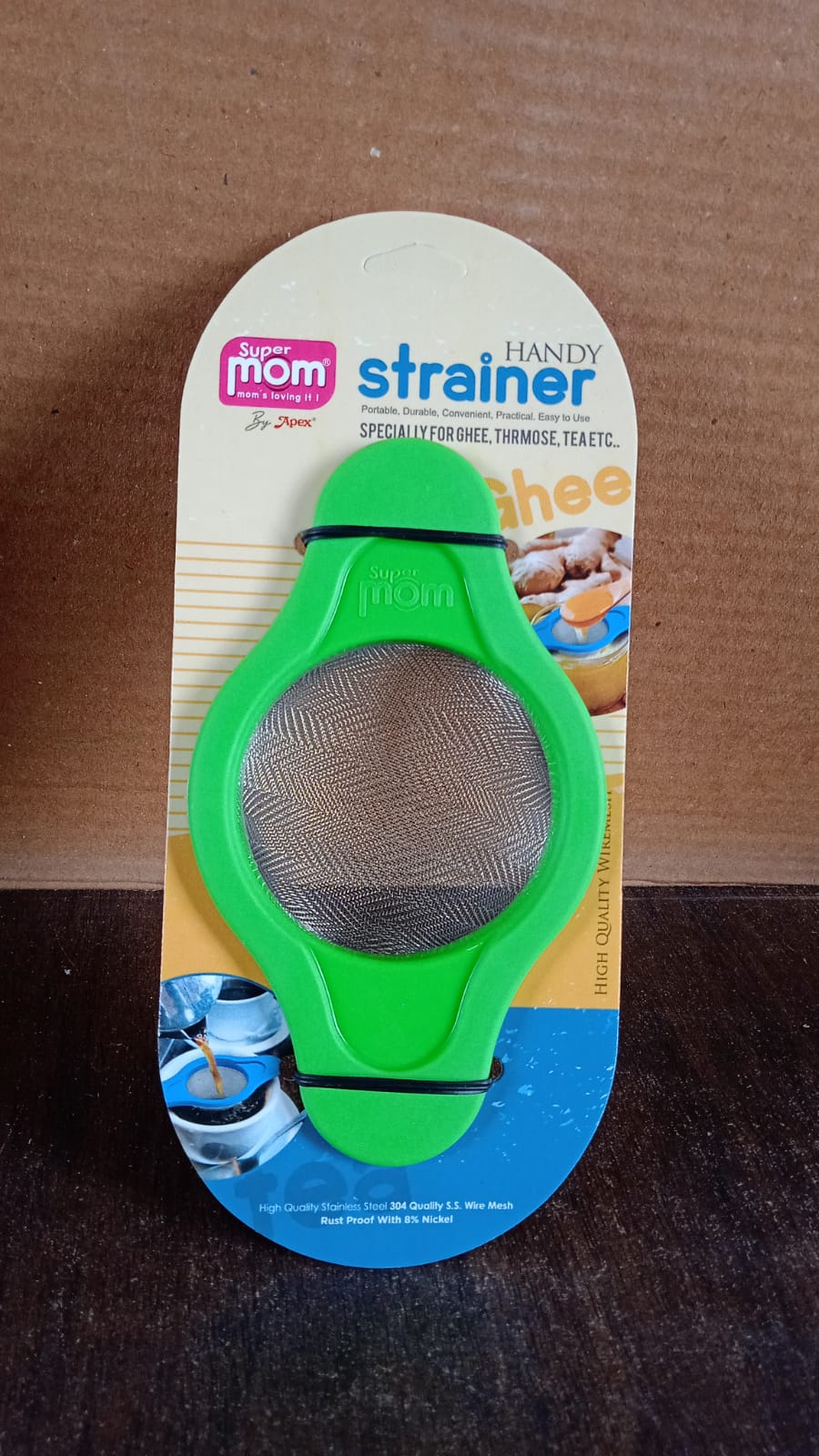 Stainless Steel Mesh Strainer With Dual Handle Plastic Frame (1 Pc) Wukusy