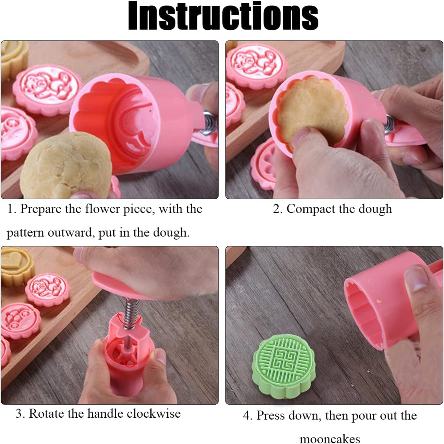 Multipurpose Cookie Biscuit Stamp Mold Set With Press Handle Wukusy