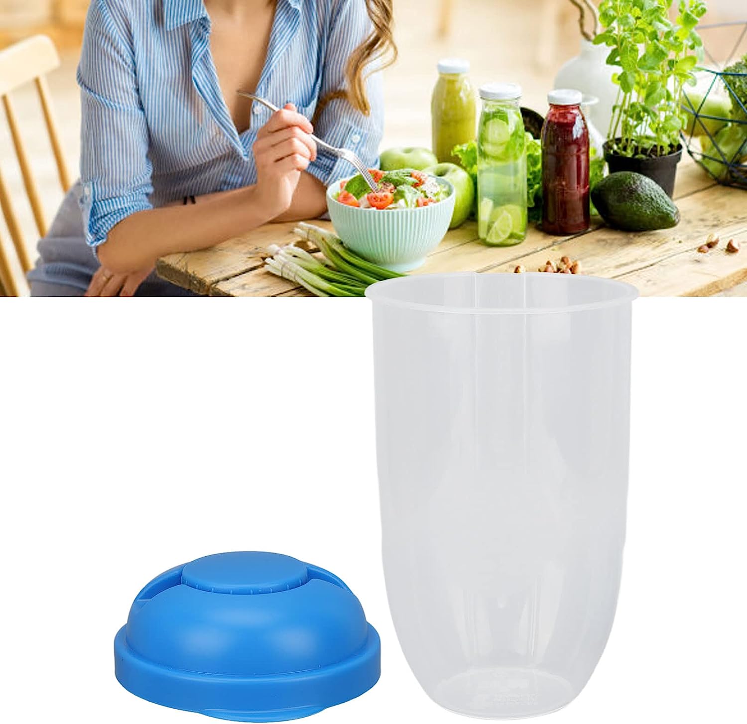 2545 Fruit And Vegetable Salad Cups Easy Clean Salad Mixing Cup For Business People For Business Travel (1pc) Wukusy