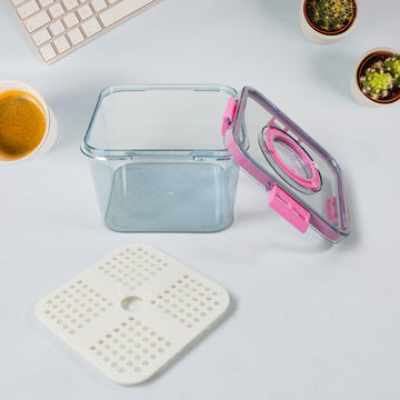 8262 High Quality Plastic Food Storage Container Clear Washable Refrigerator Food Box Food Container Fruit Box Container With Lid (1400 Ml) Wukusy