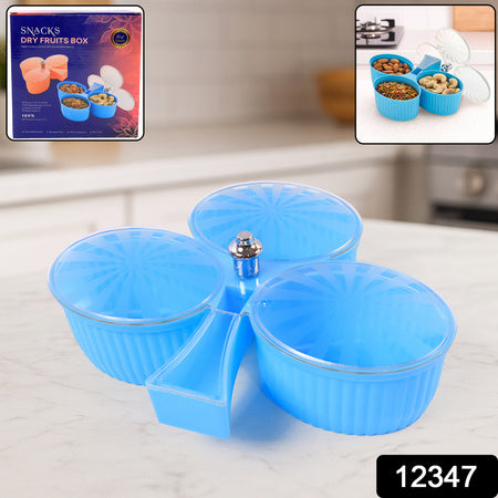 Premium 3-compartment Revolving Dry Fruit Box (1 Pc) Wukusy
