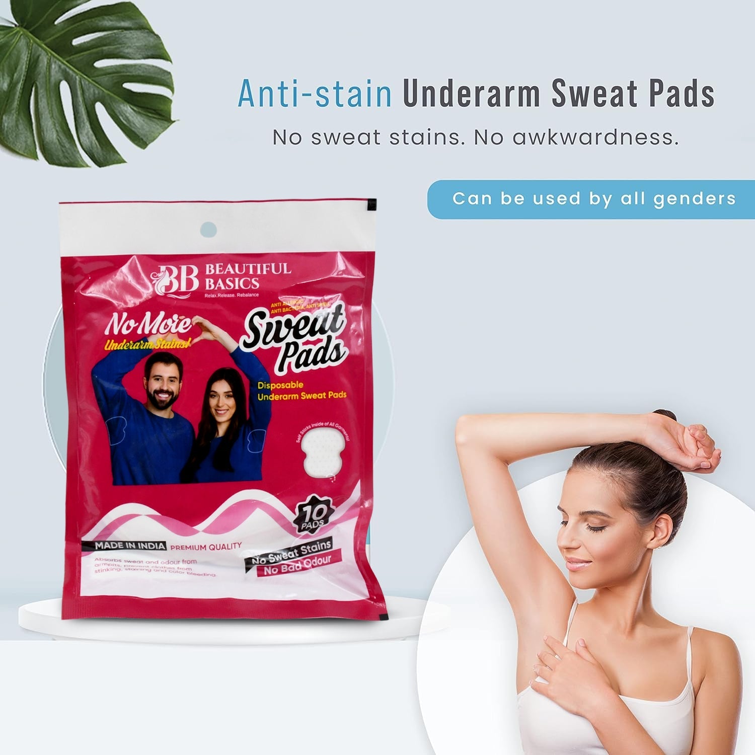 Beautiful Basics Underarms Sweat Pads Disposable (Pkts 6x 60 Pcs Set) Wukusy