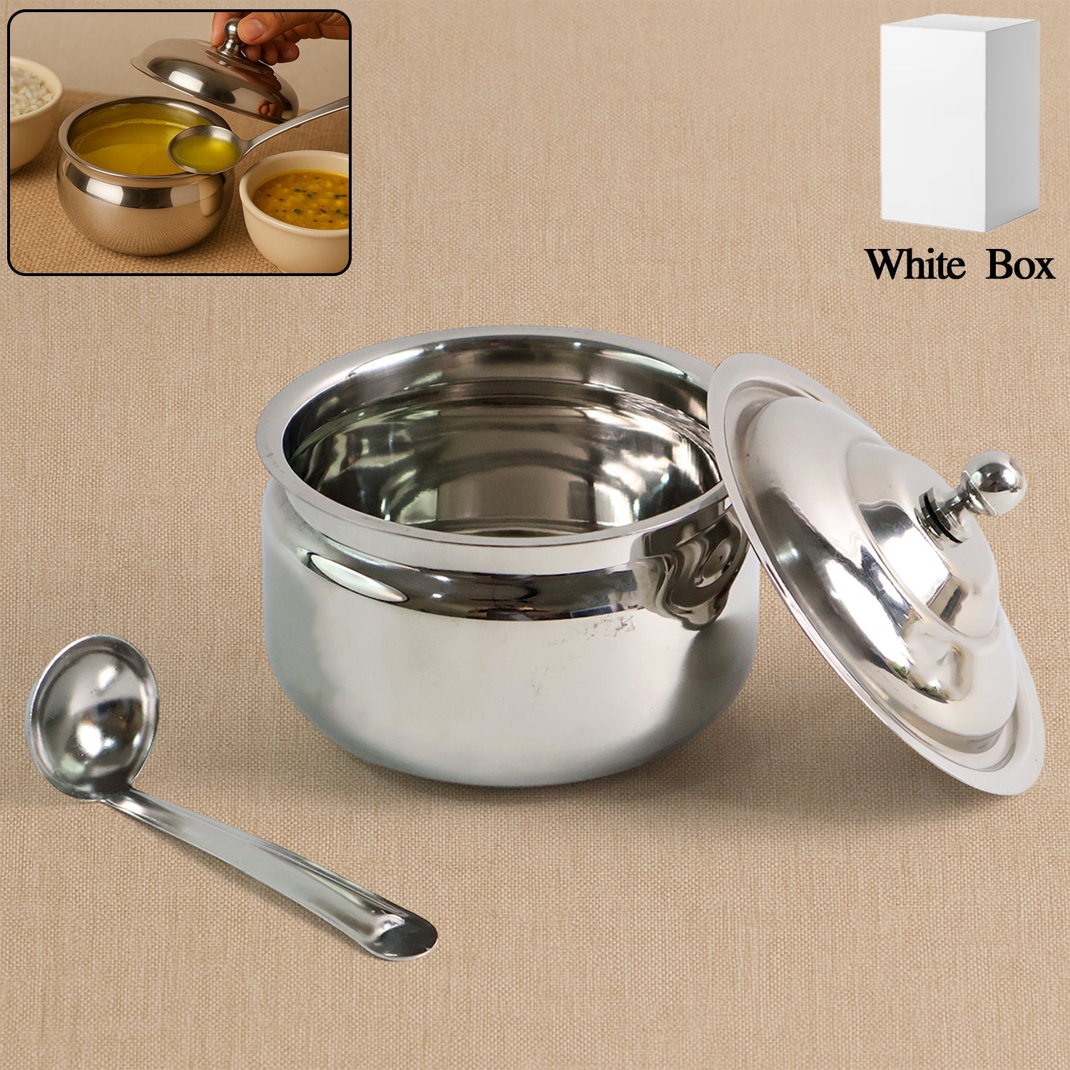 Premium Stainless Steel Ghee Pot Wukusy