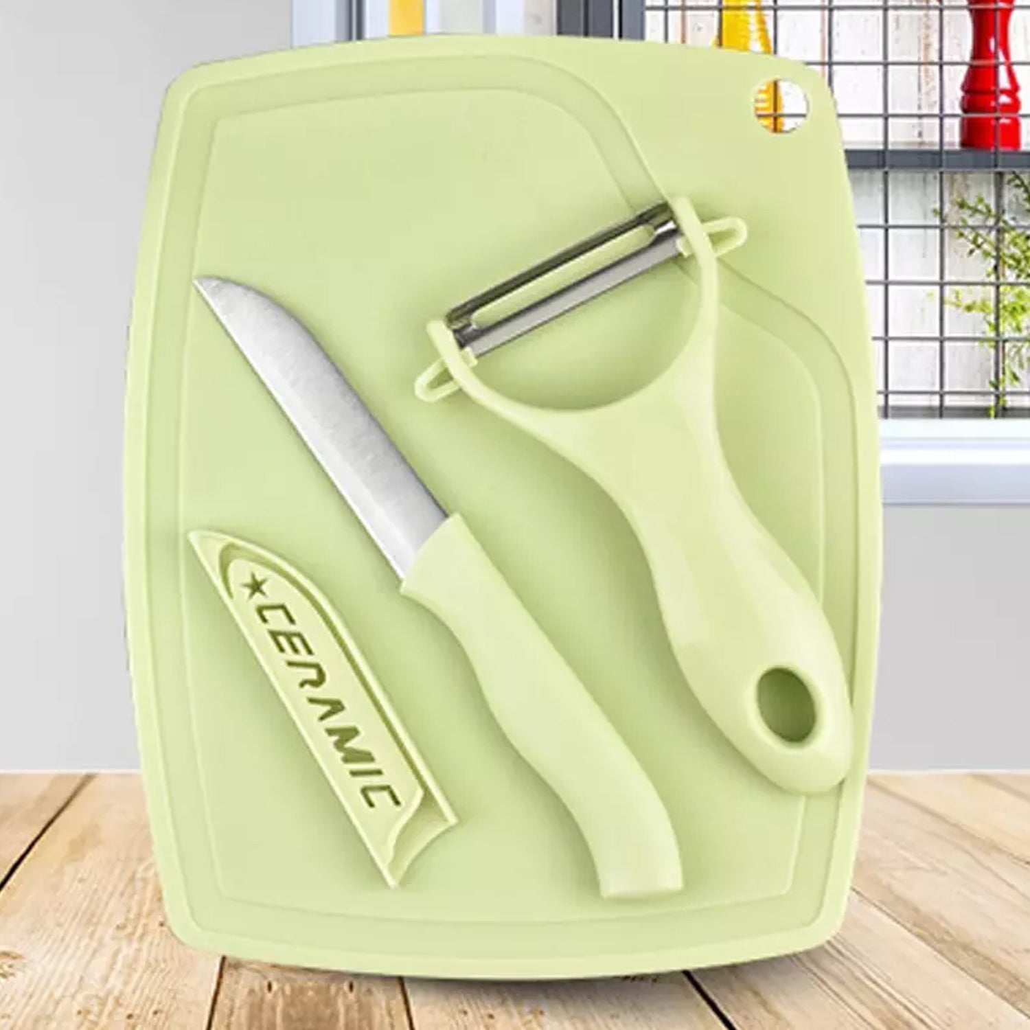 5207 Plastic Kitchen Peeler - Green  Classic Stainless Steel 3-piece Knife Set Combo Wukusy