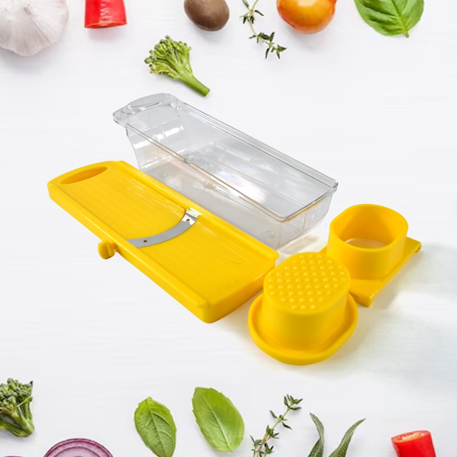 Big Multipurpose Vegetable And Fruit Slicer (Yellow  1 Pc) Wukusy