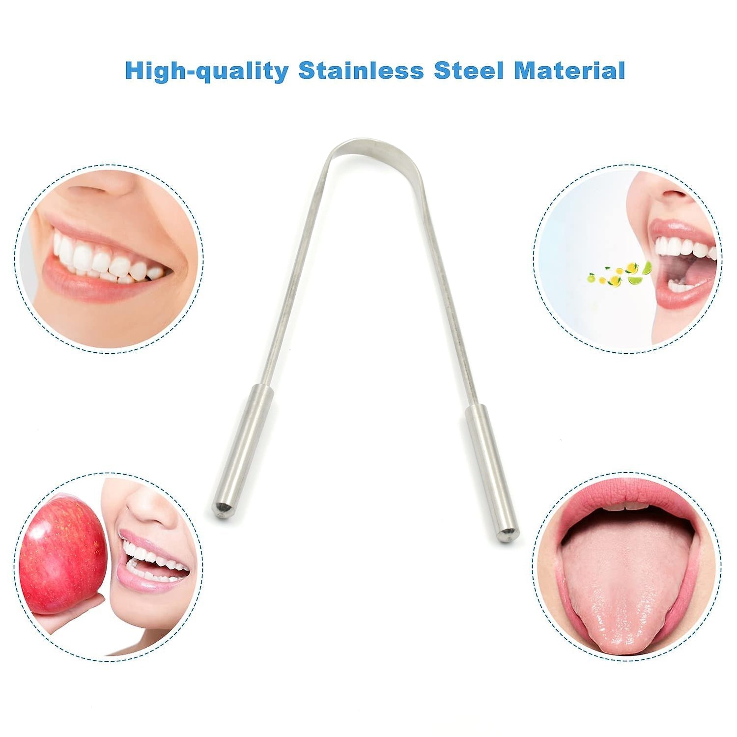 Tongue Cleaner For Kids  Adults  Tongue Scraper For Bad Breath Maintain Oral Hygiene For Daily Use  For Fresh Breath  Bacteria Removal  Improved Taste (Steel Copper Tongue Cleaner  1 Pc) Wukusy