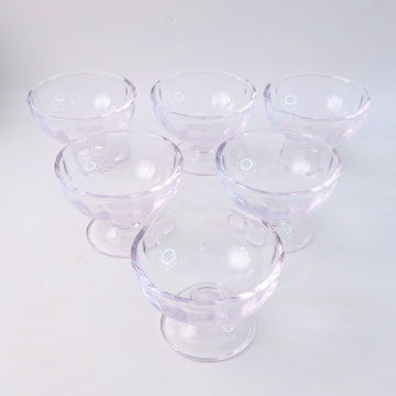 Premium Glass Ice Cream Dessert Bowl 6 Pc Set Wukusy