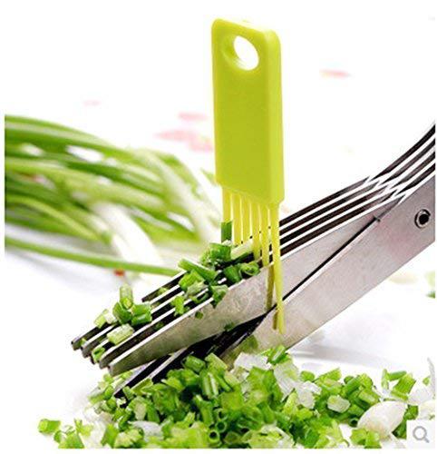 1563 Multifunction Vegetable Stainless Steel Herbs Scissor With 5 Blades Wukusy