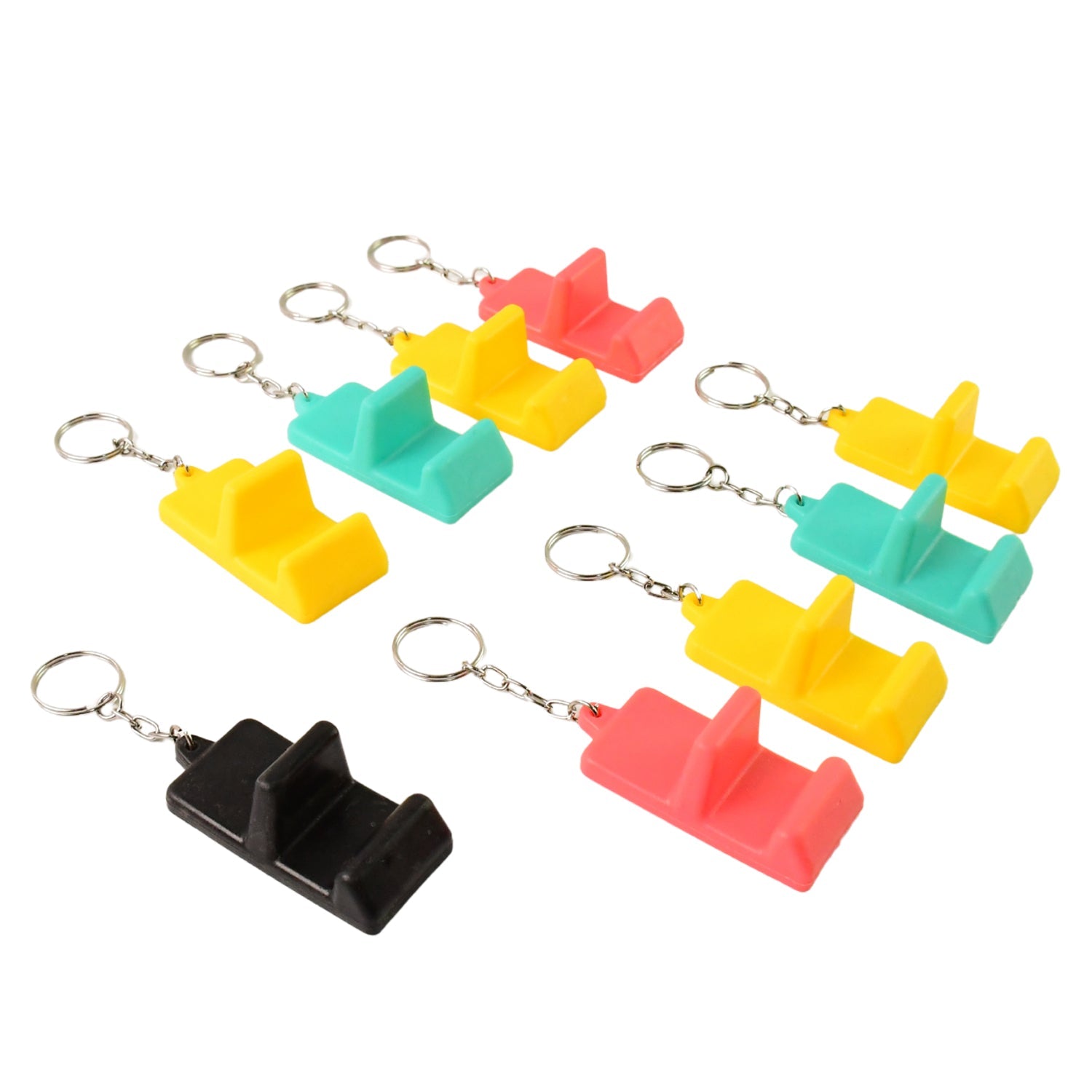 Plastic 2-in-1 Mobile Stand Keychain (9 Pc) Wukusy