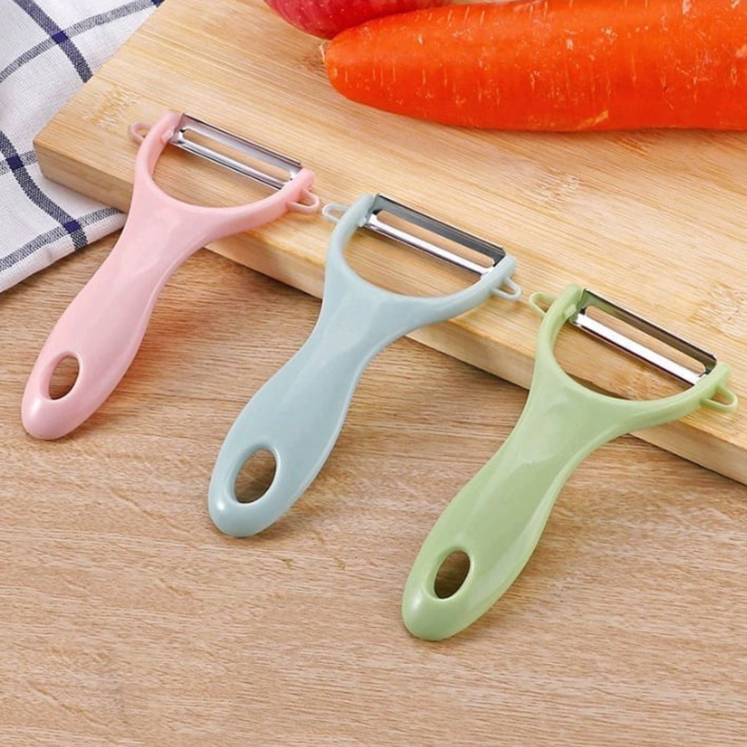 5207 Plastic Kitchen Peeler - Green  Classic Stainless Steel 3-piece Knife Set Combo Wukusy
