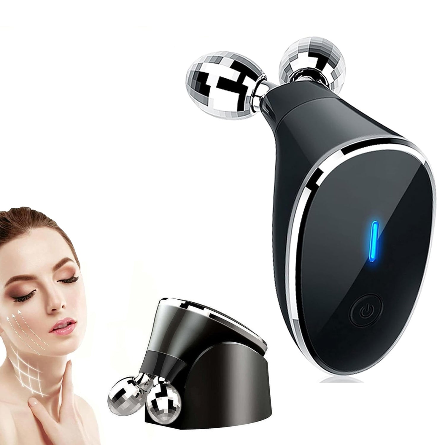 Microcurrent- Facial- Device Micro Current Face Massager Roller (1 Pc) Wukusy
