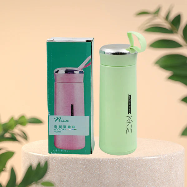 Water Bottle 400ml Leak Proof Glass Water Bottle With Daily Water Intake For Gym And Children Nice Bottle (1 Pc  Light Green Color) Wukusy