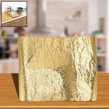 Oil Proof Sticker Waterproof Self Adhesive Aluminum Foil Wallpaper (60 Cm2m  Golden  1 Pc) Wukusy